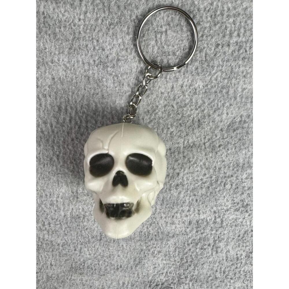 skull keychain cryptid creepy cute charm weirdcore goth toy upcycled oddity